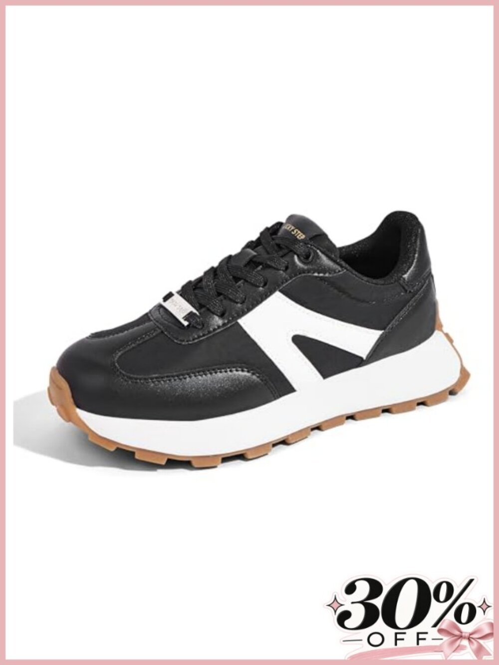 Womens Platform Retro Fashion Sneakers Lace-Up Tennis Shoes